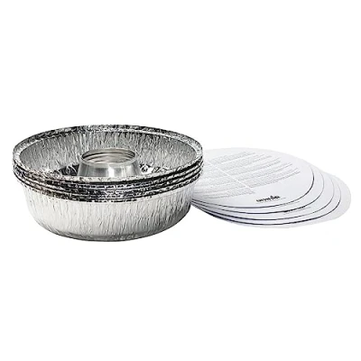 Image of 5 x Aluminium Baking Mould with Lids for Oven Omnia