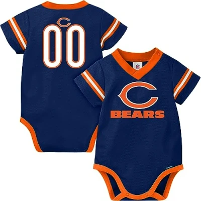 Image of NFL Chicago Bears Team Jersey Bodysuit, blue/orange Bears, 0 3 Months