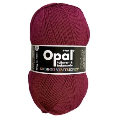 Image of Frida&#039;s Wollhaus Opal 100 g Plain 4 Ply Sock Yarn Stockings Knitting Felt Free Wool 35 Colours (5196 Burgundy)