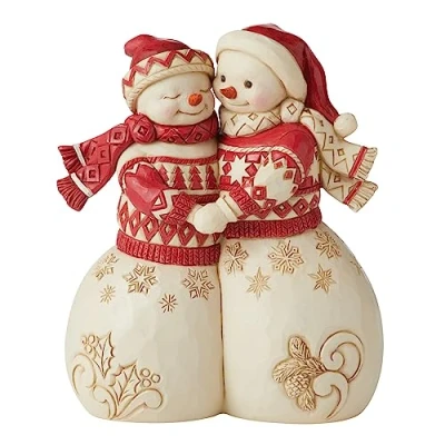 Image of Jim Shore Heartwood Creek Snowman Couple Figurine