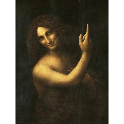 Image of Artery8 Leonardo Da Vinci Saint John The Baptist Panting Large Wall Art Poster Print Thick Paper 18X24 Inch
