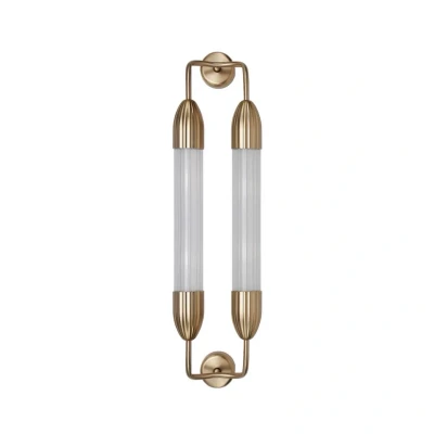 Image of UMAGE Lemon Squeeze 2 bulb wall lamp, length 77 cm, brass