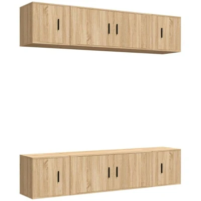 Image of vidaXL 6 Piece TV Cabinet Set Sonoma Oak Engineered Wood