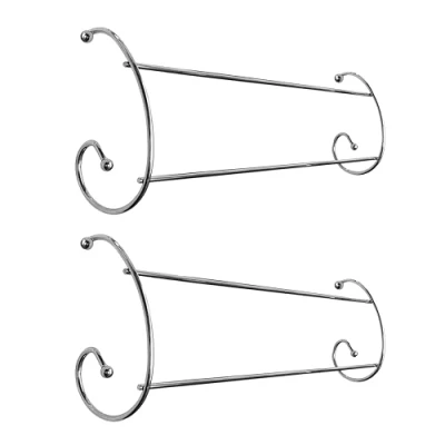 Image of Premier Housewares 1900038 Twin Rail Radiator Airer Set of 2 Chrome Clothes Indoor Airers Towel for Clothes, Silver, H11 x W61 D18cm