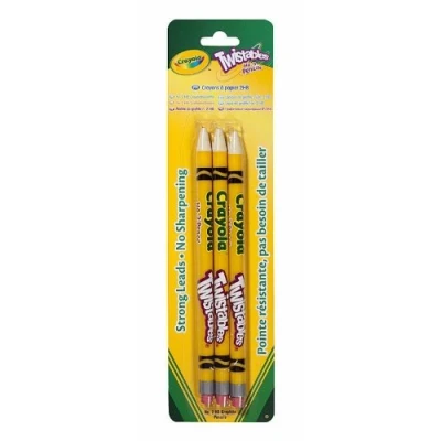 Image of CRAYOLA Twistables HB Pencils (Pack of 3) Simply Twist to Carry on Writing No Need Sharpen! Perfect for Back School Ideal Kids Aged 3+