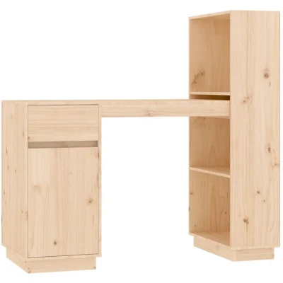 Image of vidaXL Desk 110x53x117 cm Solid Wood Pine