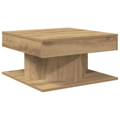 Image of vidaXL coffee table artisan oak 55x55x30 cm engineered wood modern square side for living room/lounge
