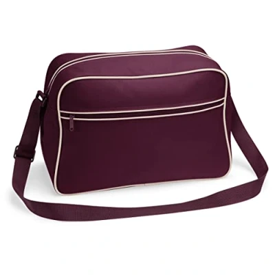 Image of BagBase Retro Shoulder Bag Burgundy/Sand