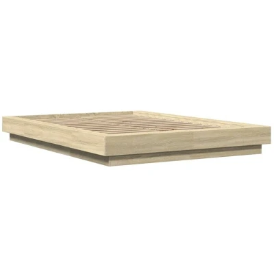 Image of vidaXL Bed Frame with LED without Mattress Sonoma Oak 120x200 cm