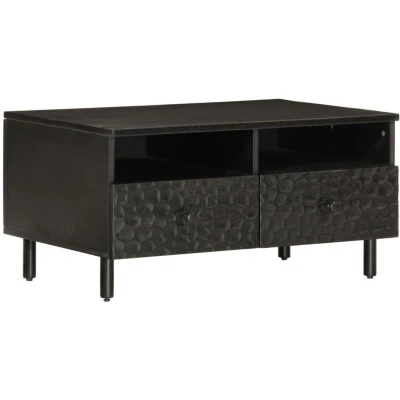 Image of vidaXL Coffee Table Black 80x54x40 cm Solid Wood Mango