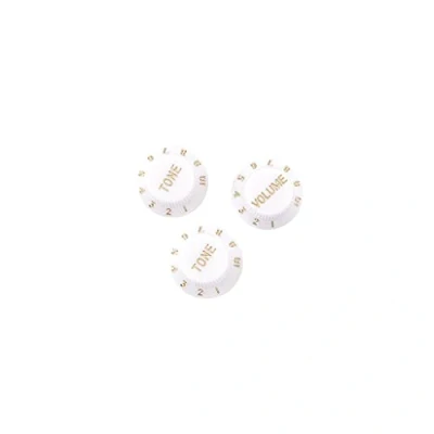 Image of Alnicov 3 in 1 Speed Volume Tone Guitar Control Knobs Plastic for Left Hand Bass Parts,White