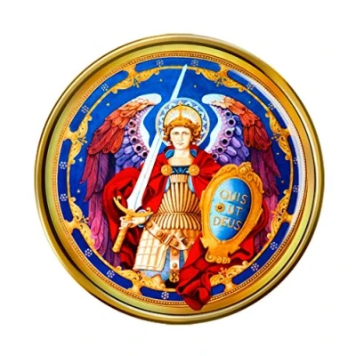 Image of Archangel Michael Christian Pin Badge