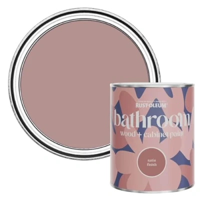 Image of Rust Oleum Pink Moisture Resistant Bathroom Wood &amp; Cabinet Paint In Satin Finish Heartfelt 750ml