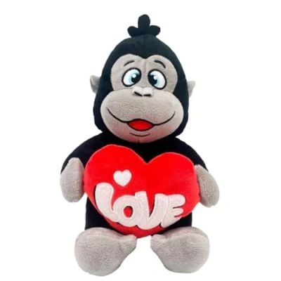 Image of Grupo Moya Fun and Friendly Gorilla with Love Heart Plush Figure 20cm