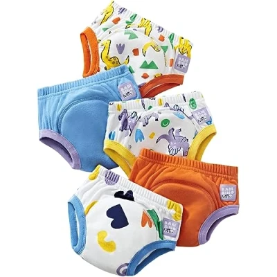 Image of Bambino Mio, Reusable Potty Training Pants for Boys and Girls, 5 Pack, 2 3 Years, Brave Dinos