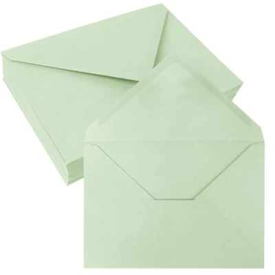 Image of JAGERGREEN 50 Pack 4&quot; x 6&quot; Self Seal Envelopes, Green Blank A6 C6 Envelopes for Wedding Invitation, Envelope 108 159mm 150gsm Greeting Cards,Birthday, Baby Shower, Thank You Cards, Anniversary
