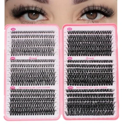 Image of Bransfy 6 Styles 702pcs Eyelashes Clusters Lash Wispy Individual Lashes D Curl Extension 9 16MM Natural Volume DIY Cluster Eyelash(30D+40D+50D+60D+80D+100D)
