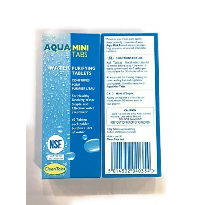 Image of Aqua Clean Mini Tabs 40 Water Purifying Tablets For Boats Caravans Motorhomes
