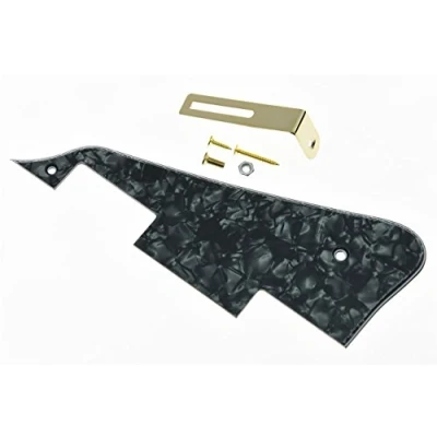 Image of KAISH Black Pearl LP Guitar Pickguard with Gold Bracket for Epiphone Les Paul