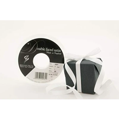 Image of Berisfords Ribbon, White, 7 mm x 20 m