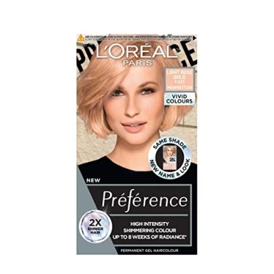 Image of L&#039;Oréal Paris Permanent Hair Colour, Long Lasting Shine and Intense For up to 8 Weeks, Preference Vivids (Colorista), Light Rose Gold 9.23, x1 pack