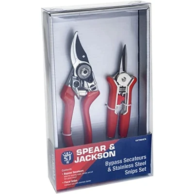 Image of Spear &amp; Jackson CUTTINGSET6 Bypass Secateurs and Floral Snips Set (Twin Set)