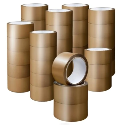 Image of K MART Packaging Tape, Industrial Brown Parcel Tape Rolls With Low Noise 48mm X 66m, Secure Sticky For Box Packaging, Moving Boxes, Packing Strong House (36 rolls)