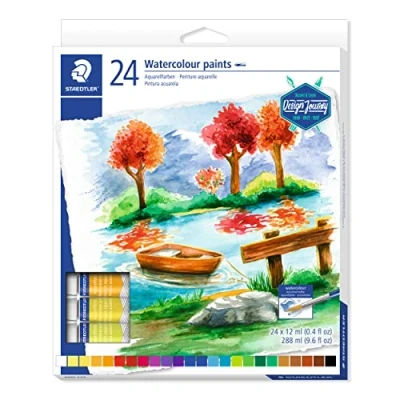 Image of STAEDTLER 8880 C24 Karat Watercolour Paint Tube Multi Colour (Pack of 24)