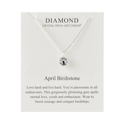 Image of Philip Jones April (Diamond) Birthstone Necklace Created with Zircondia® Crystals