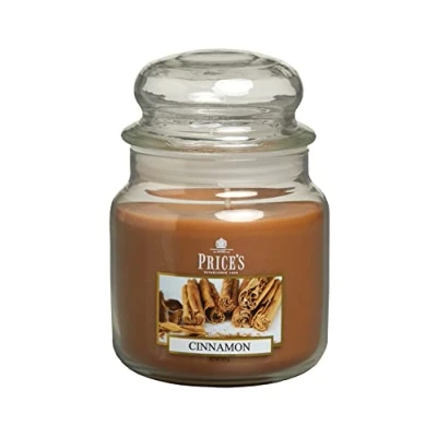 Image of Price&#039;s Cinnamon Medium Jar Candle Sweet, Delicious, Quality Fragrance Long Lasting Scent Up to 90 Hour Burn Time