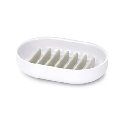 Image of Joseph Duo Quick drain Soap Dish holder with removable drying rack, White