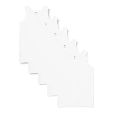 Image of Fruit of the Loom Athletic Men&#039;s Vest M L XL XXL 3XL 4xl 5XL also Colour Sets (Pack 1 / 5), White (white),