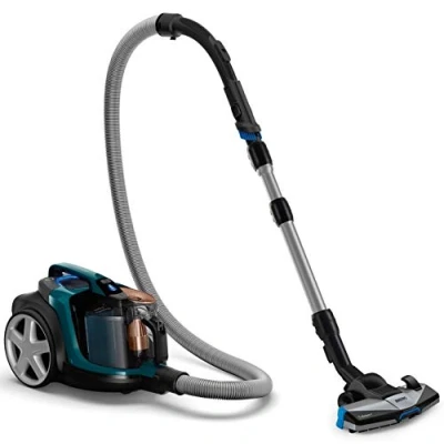 Image of Philips PowerPro Expert FC9744/09 Bagless Vacuum Cleaner, 650w IEC and 750W Max, Dust Capacity 2L, Built in Mini Turbo Brush, Multicoloured, Green/Black