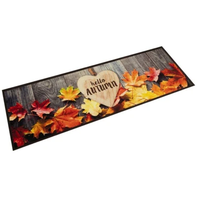 Image of vidaXL Kitchen Rug Washable Autumn 45x150 cm Velvet