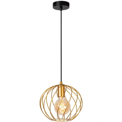 Image of Lucide Danza pendant light, 1 bulb, Ø 25 cm, gold