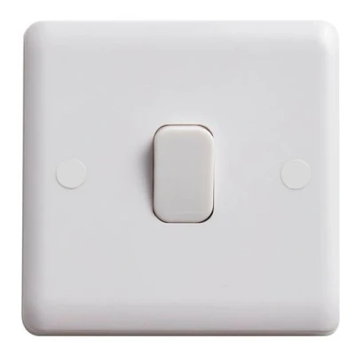 Image of Deta Vimark Curve 1 Gang 2 Way 10 AX Plate Switch VC1203