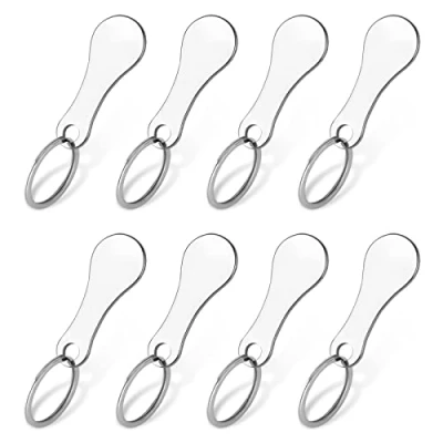 Image of Payivsve Stainless Steel Shopping Trolley Remover Keyring Set of 8, Portable, Removable, Durable