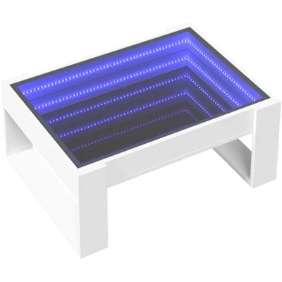 Image of vidaXL Coffee Table with Infinity LED White 70x53x30 cm