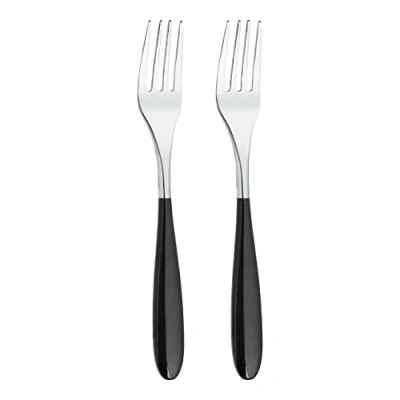 Image of Grunwerg Yin &amp; Yang Table Forks 2TAF650BK, 18/10 Stainless Steel, Set of 2, Black