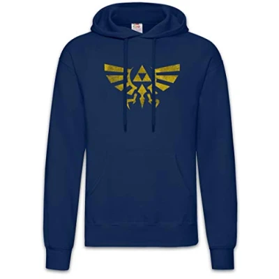Image of Urban Backwoods Triforce Vintage Logo Hoodie Hooded Sweatshirt Sweater Blue Size S