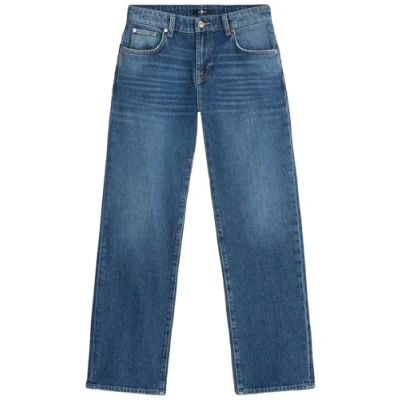 Image of 7 For All Mankind Women&#039;s Calie Straight Explorer Jeans, Mid Blue, 32W