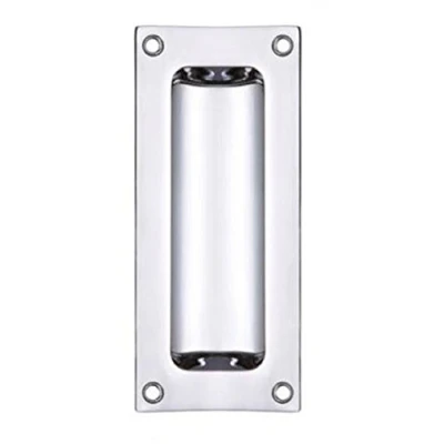 Image of Zoo Hardware FB90 Rectangular Recessed Flush Door Pull Handle 102 x 45mm (Polished Chrome)