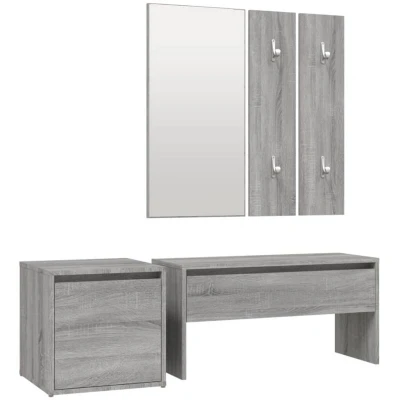 Image of vidaXL Hallway Furniture Set Grey Sonoma Engineered Wood