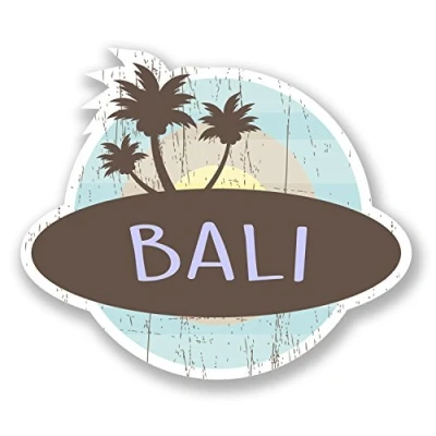 Image of 2 x 10cm Bali Indonesia Vinyl Sticker Decal Laptop Luggage Travel Tag #6764 (10cm Wide 8.5cm Tall)