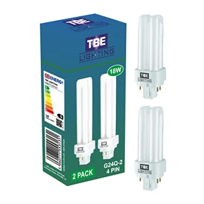 Image of TBE LIGHTING 18w G24Q 2 4 Pin CFL Lamp Pack of Units Cool White 4000K, 1250 Lumen/Double Turn Compact Fluorescent Light