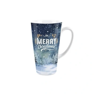 Image of Purely Home Merry Christmas Tall Latte Mug Ceramic Winter Night Scene Tea/Coffee Present Gift