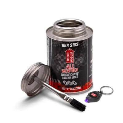 Image of Errecom 1000 Miglia BKR 3103 240 ml Can, All Weather Lube Bike Chain, for Conditions, Brush included