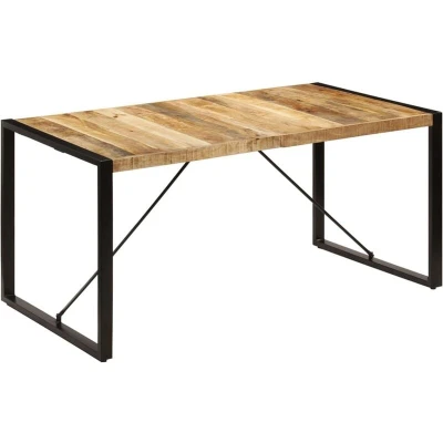 Image of vidaXL Dining Table 160x80x75 cm Solid Mango Wood
