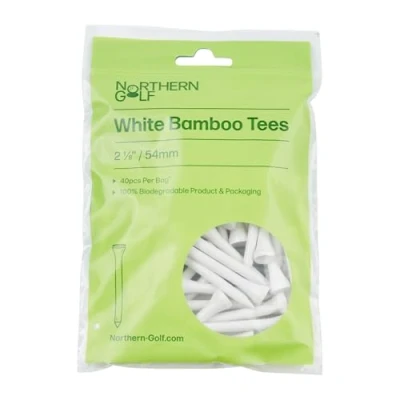 Image of Northern Golf White Bamboo Tees (2 1/8&quot; / 54mm 40 Per Pack)