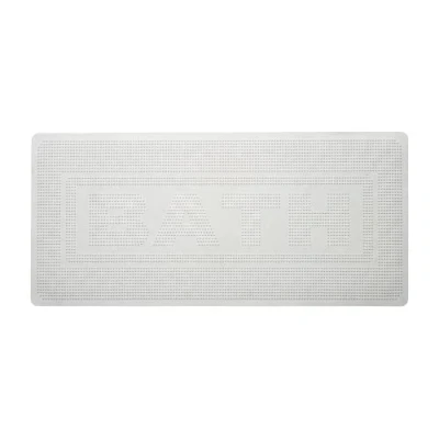 Image of Croydex &#039;BATH&#039; Design Bath Mat Non Slip Anti Mould, White Natural Rubber for Inside Bath, Machine Washable, Hygiene &#039;n&#039; Clean Bacterial Treatment, Secure Grip Suction Cups, 34 x 74cm
